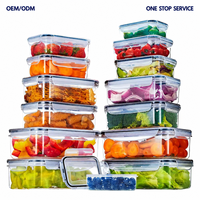 Ensemble de 24 contenants hermétiques pour aliments, sans BPA, en PP, organisateurs de cuisine, anti-fuite, empilables, compatibles micro-ondes/congélateur/lave-vaisselle