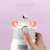 Termo Snoopys de Acero Inoxidable 316, Taza de Bebida de Triple Uso, Botella de Agua Portátil para Niños con Funda, Paquete de Regalo