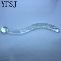Consolador de cristal grande transparente, cuentas Anales de cristal enormes, Juguetes sexuales para mujeres, tapón de pene de cristal grande para placer Sexual