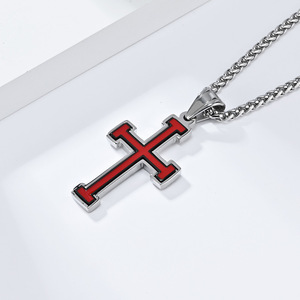 Instagram-worthy yunnique street style, Eastern Expedition Crusader necklace, niche and unique <b>titanium</b> steel cross - Product Image 4