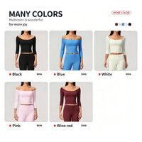 Nouvel ensemble de sport brossé uni style demi-manches, t-shirt ajusté et pantalon capri respirant taille haute pour femme – Ensembles de yoga