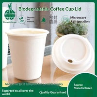 Couvre-tasses jetables écologiques en pulpe de canne à sucre, compatibles micro-ondes, biodégradables, pour boissons chaudes/froides, calibre 80