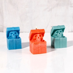 Molde para velas con diseño gótico de fantasma 'No Say/Look/Listen', Molde para velas en caja de regalo, Herramienta para velas con forma de esqueleto - Product Image 4