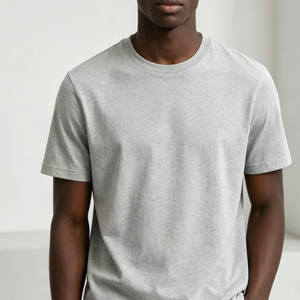 T-shirt da uomo casual con logo OEM, colletto a costine e grafica, 100% cotone 250GSM, pesante, tinta unita, vestibilità ampia, maglietta bianca - Product Image 4