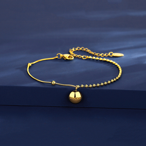 SP-LAM <span class=keywords><strong>2021</strong></span>ปรับสแตนเลสน่ารักกำไลโชคดีตัวอักษรทองเสน่ห์ผู้หญิงเกาหลีโซ่สร้อยข้อมือ - Product Image 3