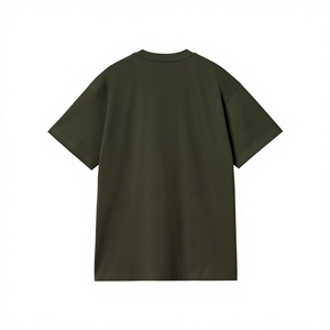 เสื้อยืดทรงหลวมสีเขียวมะกอก ผ้าฝ้าย 100% สำหรับเด็กชายและเด็กหญิง เสื้อยืดแฟชั่น พิมพ์ลายเรียบง่าย เป็นมิตรกับสิ่งแวดล้อม และแห้งเร็ว - Product Image 1