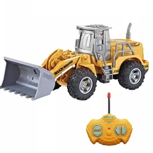 Çocuklar için hediyeler trend oyuncaklar 1:30 plastik 4ch uzaktan kumanda buldozer, müzikli oyuncak iş makinesi Rc arabalar için çocuk