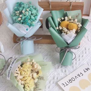 Arrangement de fleurs séchées naturelles préservées, mini bouquet unique, cadeaux de mariage en gros pour les invités - Product Image 1