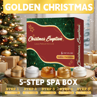Coffret Spa Effervescence Dorée 5 Étapes Christmas Eruption – Kit de Luxe Pédicure et Manucure pour Fournitures de Salon de Manucure en Gros