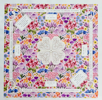 Tapis de Mahjong Bohème Bleu Foncé à Motifs Floraux en Forme de Cœur avec Instructions, Protection de Table Carrée Antidérapante
