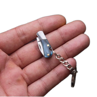 Mini pliant Portable Express poche pliable lame en acier aiguiseur de couteau Camping industriel petite Boutique cadeaux avec porte-clés