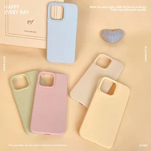 <span class=keywords><strong>Coque</strong></span> de téléphone antichoc en silicone couleur unie Barley Simple avec support de téléphone pour <span class=keywords><strong>iPhone</strong></span> 17 17 Pro, couverture intégrale, finition mate, style Ins - Product Image 3