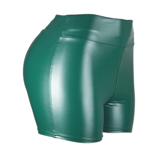 Costumi Sexy da Nightclub, Shorts <span class=keywords><strong>in</strong></span> <span class=keywords><strong>Pelle</strong></span> PU da Donna, Vita Alta, Tinta Unita, con Bottoni, Shorts <span class=keywords><strong>Neri</strong></span> alla Moda per l'Estate - Product Image 3