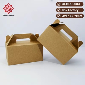 Universal Fried Snack Packaging Boxes Brown Kraft <b>Paper</b> Takeout Boxes Wholesale Fried Chicken Takeout Carry Box Wholesale Stocks - Product Image 1
