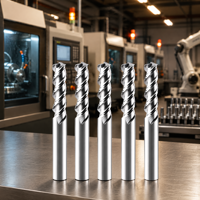 Fresa de carburo sólido de 3 filos 55HRC para aleación de aluminio, broca de router CNC, cortador de desbaste de alta velocidad