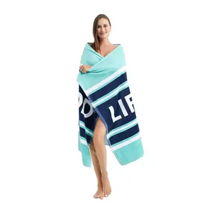 Popular Soft Comfortable And High-Quality With Printing Cotton Custom Waffle Beach Towel