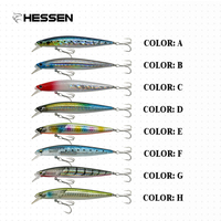Leurres de pêche flottants ABS colorés pour eau douce et eau salée avec hameçon 20g 120mm, leurres durs type Minnow pour la pêche au bar