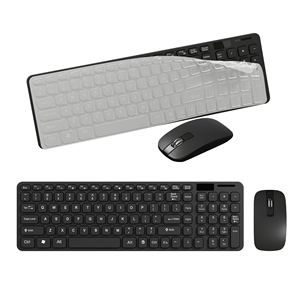 Ensemble <span class=keywords><strong>clavier</strong></span> et <span class=keywords><strong>souris</strong></span> sans fil 2,4 GHz ultra-mince ergonomique étanche 101 touches prêt pour le jeu pour ordinateur portable PC Windows Chrome - Product Image 2