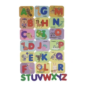 custom educational toys and games Numbers and Alphabets Cards Set ABC Wooden Letters and Numbers Card Matching Puzzle game