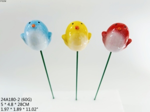 Miniaturas de setas de cerámica esmaltada hechas a mano con base de madera decorativa para macetas y jardines, venta al por mayor - Product Image 3