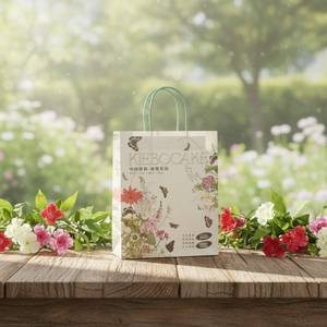 ถุงกระดาษคราฟท์กันไขมัน พิมพ์โลโก้ตามสั่ง เป็นมิตรกับสิ่งแวดล้อม พร้อมหูหิ้วเชือกกระดาษ สำหรับใส่อาหาร ของชำ น้ำตาล ของขวัญ และช้อปปิ้ง - Product Image 1