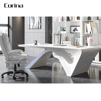 Bureau de luxe en pierre artificielle de chine, surface résistante, table de bureau