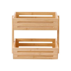 Cesta de Almacenamiento de Doble Capa de Bambú Rima, Organizador de Frutas y Verduras para Escritorio, Estante de Almacenamiento para Cocina - Product Image 5