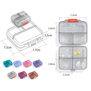 Caja de medicina portátil duradera, organizador de pastillas semanal con múltiples compartimentos de plástico ABS, pastillero versátil para organizar medicamentos - Product Image 2
