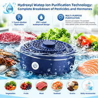 Fruit- en groentereiniger Multifunctionele voedselsterilisator Bediening met één druk op de knop Fruit- en groentewasser, blauw
