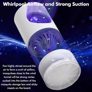 Chống Muỗi Fly Bẫy Năng Lượng Mặt Trời Led Uv Ánh Sáng Muỗi Lặp Lại Màu Xám Đèn Diệt Muỗi - Product Image 2