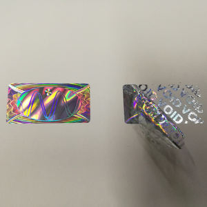 Étiquette auto-adhésive personnalisée 3D laser anti-contrefaçon couleur arc-en-ciel inviolable sceau de sécurité étiquette autocollante holographique vide - Product Image 3