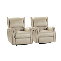 Fauteuil inclinable électrique en cuir véritable multicolore pour salon