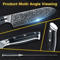 Noir G10 Mosaïque Pin Poignée Professionnel 7 pouces Couteaux en acier Damas 67 couches couteau santoku japonais avec noyau vg10