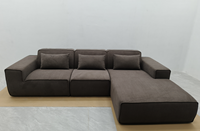 Hochwertiges Modernes Chenille-Modulsofa mit Drei Sitzen, Vakuumkompression und Sekundenschneller Wiederherstellung für Wohnungen