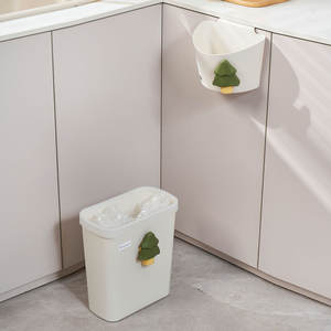 Cubo de basura colgante Showtran de 4L con forma de D para cocina, baño y uso en interiores - Product Image 2