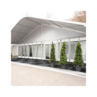 Carpa de Lujo con Paredes de Vidrio y Estructura de Aluminio, Resistente, 16x32m, Carpa para Fiestas, Impermeable, con Cubierta de PVC para Bodas y Eventos