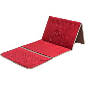 Hot Selling Fashion Islamitische Moslim Gebed Tapijt Sajadah Reizen Opvouwbare Meditatiemat Met Rugleuning En Zak