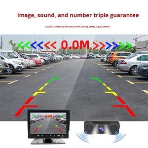12V không thấm nước xe hình ảnh HD ba-trong-một đảo ngược Radar sao lưu máy ảnh với cảm biến đỗ xe và 4.3 inch hiển thị 1 năm bảo hành - Product Image 5