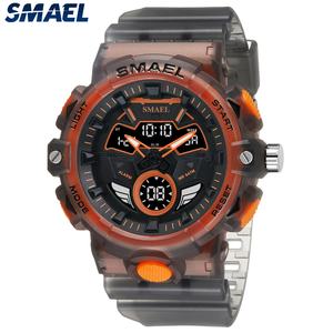 Montre de sport à double fuseau horaire Smael 8085 avec double affichage, matériau respectueux de l'environnement, montre de plongée numérique - Product Image 3