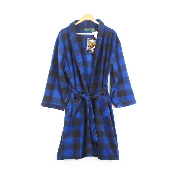 Plaid Sleepwear Pajama Onesie Robes, Nightwear Bathrobes Cheap Polar Fleece Stock Pajamas for Men