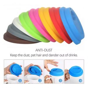 Eco-Friendly Reusable Silicone Cup Cover Food Grade Portable <b>Lid</b> <b>for</b> Tea Cups Coffee <b>Mugs</b> Saucers Classic Modern - Product Image 3