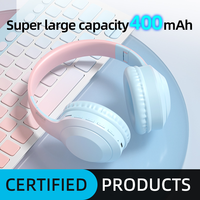 Headphone nirkabel warna gradien, headphone nirkabel dapat dilipat Bass Stereo Bluetooth 5.3 hadiah anak perempuan dengan Mic untuk iPhone TV Game