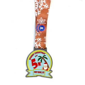 Nhà Máy Trực Tiếp Tùy Chỉnh Thiết Kế Nhà Sản Xuất Thiết Kế Của Riêng Bạn Kẽm Hợp Kim Nhuộm Màu Halloween Giáng Sinh Chạy Lễ Hội Huy Chương Và Dây Buộc - Product Image 2