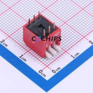 DSDP03LHGETR DIP Switch Switch Piano Key Single Pole Single Throw 3 PC Pin - Product Image 2