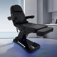 Meilleures ventes de luxe 3 moteurs Massage électrique Beauté Facial Chaise Lit Noir Salon de beauté Spa à vendre