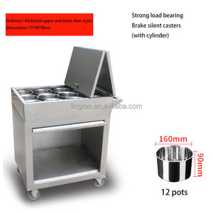 Chariot d'assaisonnement de table mobile en acier inoxydable Lyroe avec roues pour cuisine <span class=keywords><strong>restaurant</strong></span> - Product Image 5