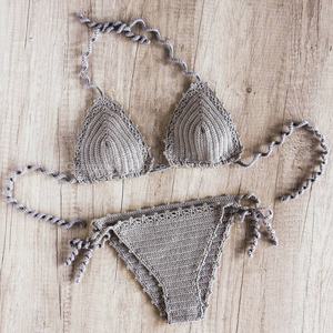 ชุดบิกินี่ถักโครเชต์สำหรับผู้หญิง ตกแต่งด้วยคริสตัล ดีไซน์เว้าเซ็กซี่ ชุดว่ายน้ำชายหาดแบบสั่งทำพิเศษ 2 ชิ้น - Product Image 6