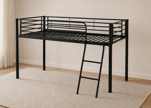 <strong>UK</strong> Hot Sale Single Mid Sleeper <strong>Bed</strong> Frame Twin Size Steel <strong>Loft</strong> <strong>Bed</strong> for Adults - Product Image 5