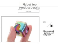 Cube Magique Anti-Stress et Jouet Sensoriel 4-en-1 NC Desktop Metal Fidget Spinner pour l'Anxiété et la Concentration, Unisexe, à partir de 14 ans