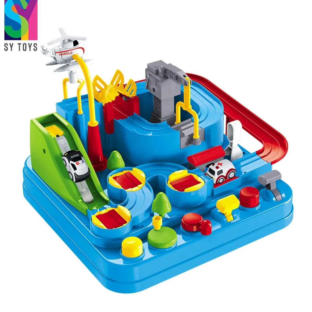 SY Rennstrecken Zug Set Kinder Geschenk ideen Auto Abenteuer Slot Toy Medium Adventure Track Car